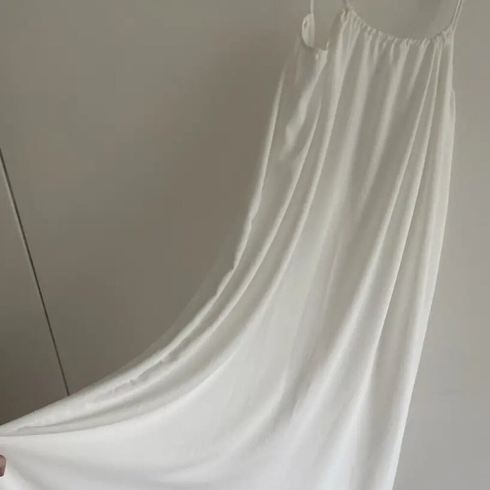 White Low Back Maxi Dress - Picture 6 of 9